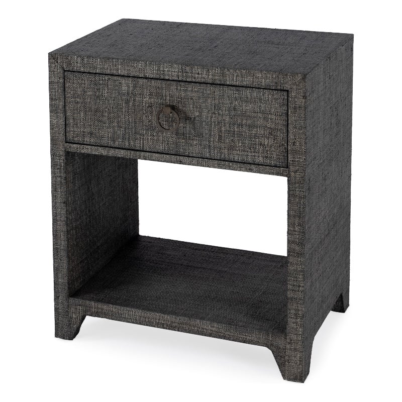 Beaumont Lane Wood Traditional 1 Drawer Nightstand in Charcoal