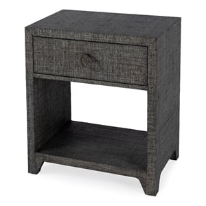 Beaumont Lane Wood Traditional 1 Drawer Nightstand in Charcoal