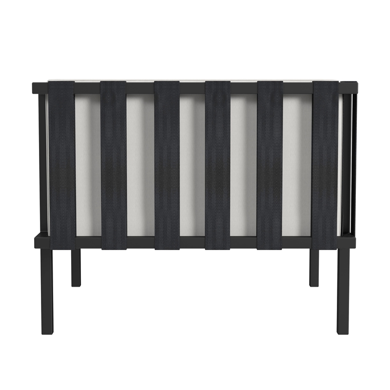 Beaumont Lane Contemporary Outdoor Club Chair in Black And White