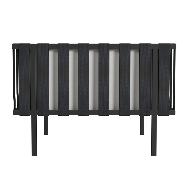 Beaumont Lane Contemporary Outdoor Club Chair in Black And White