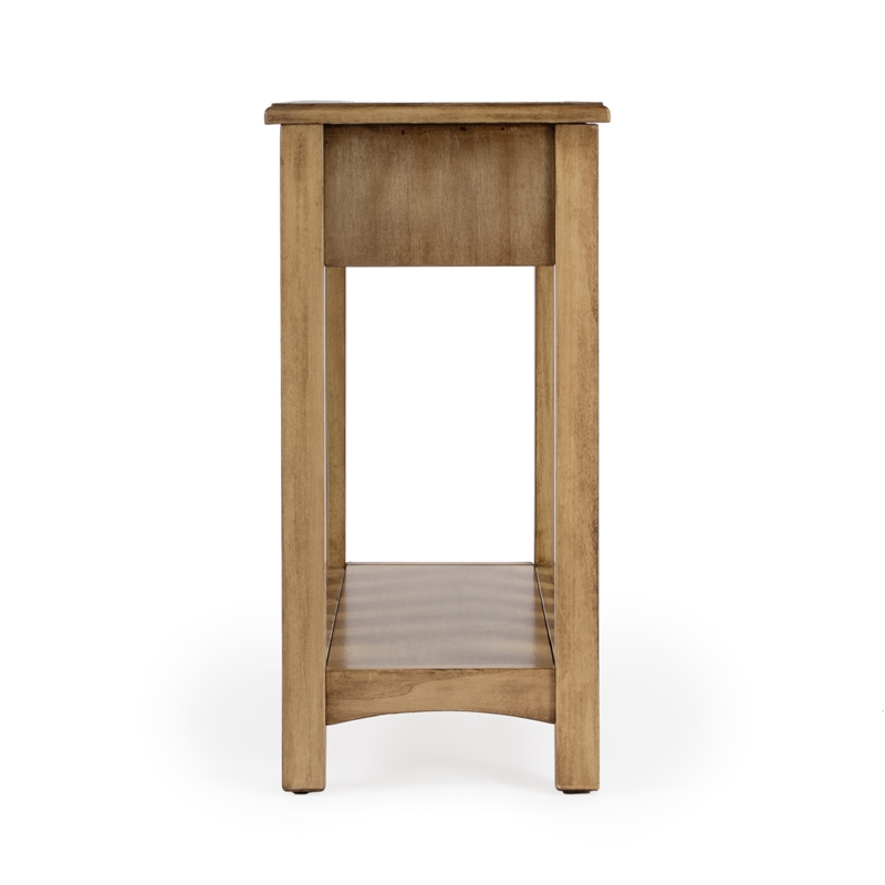 Beaumont Lane Transitional One Drawer Side Table in Antique Beige