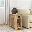 Beaumont Lane Transitional One Drawer Side Table in Antique Beige