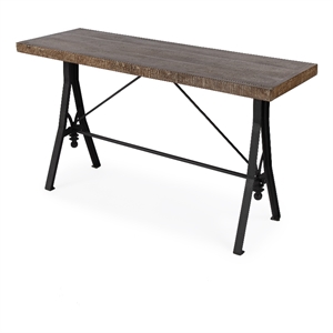 Beaumont Lane Modern 56&quot Wood And Iron Console Table in Brown/Black