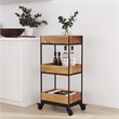 Beaumont Lane Farmhouse Rustic 3-Tier Serving Cart in Natural Mango