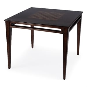 Beaumont Lane Mid-Century 36&quot Square Wood Game Table in Cherry Brown