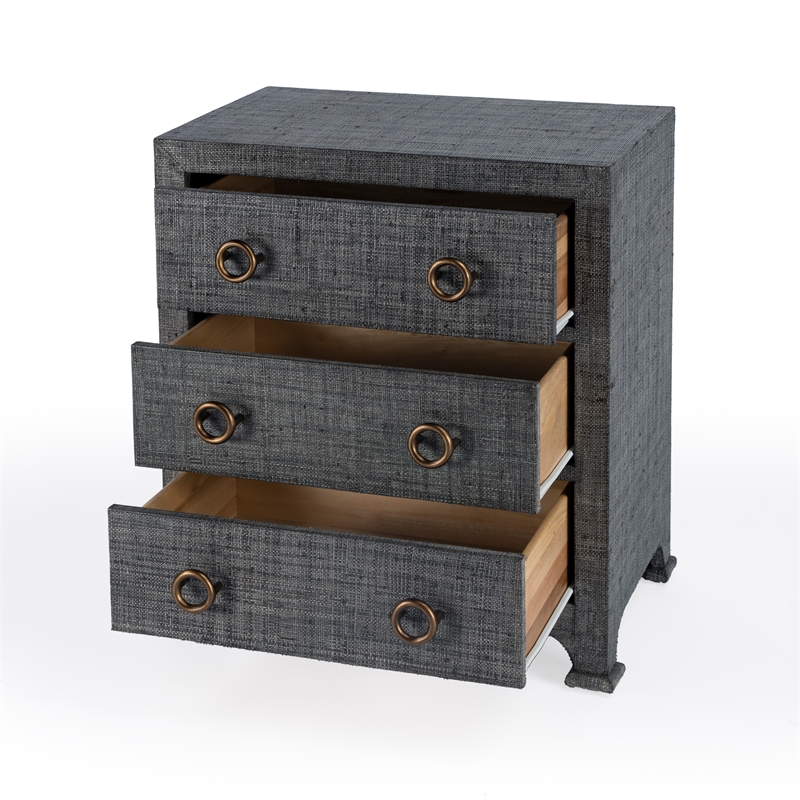 Beaumont Lane Modern Wood Traditional Chest in Charcoal Finish