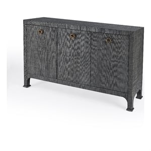 Beaumont Lane Wood Traditional 3-Door 60&quot Sideboard in Charcoal