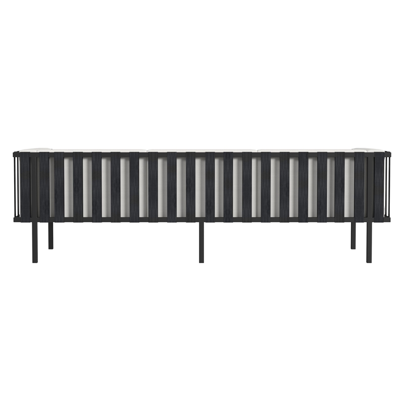 Beaumont Lane Contemporary Outdoor Patio Sofa in Black And White