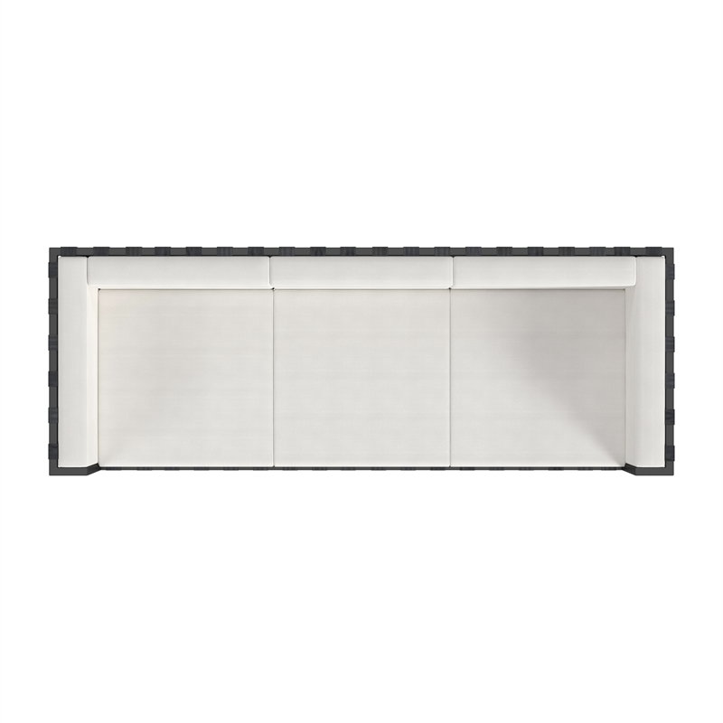 Beaumont Lane Contemporary Outdoor Patio Sofa in Black And White