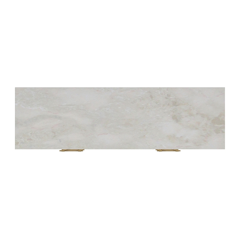 Beaumont Lane Modern 6 Drawer Wood And Marble Dresser in Light Beige