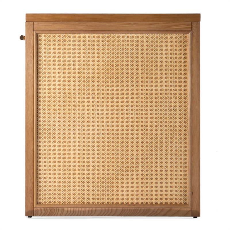 Beaumont Lane Modern Cane And Wood 3-Drawer Writing Desk in Brown