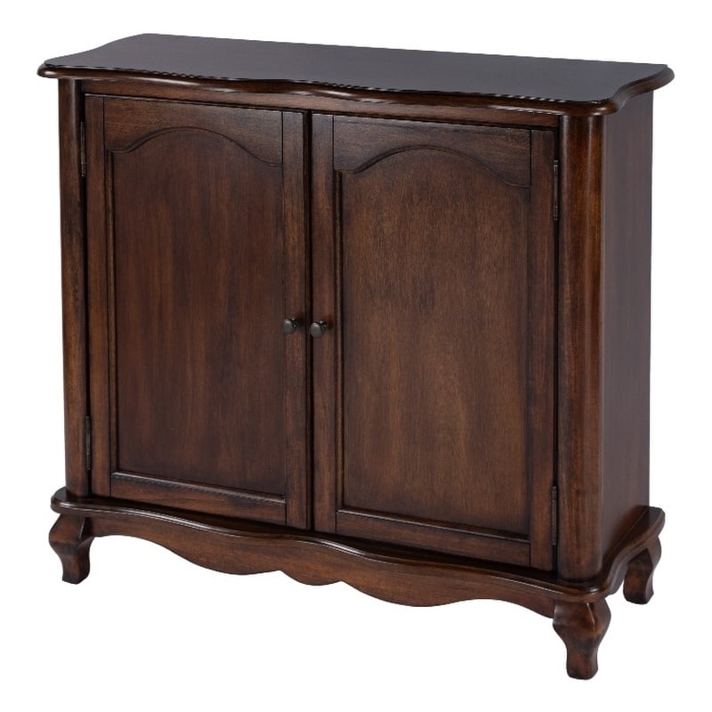 Beaumont Lane Traditional European Wood Accent Cabinet in Antique Cherry
