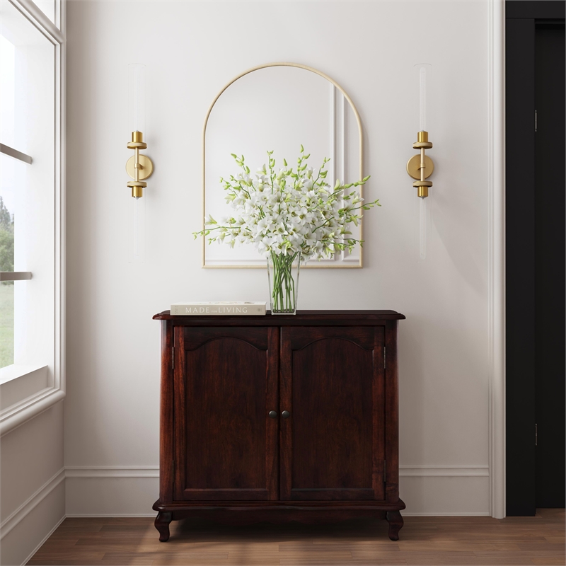 Beaumont Lane Traditional European Wood Accent Cabinet in Cherry