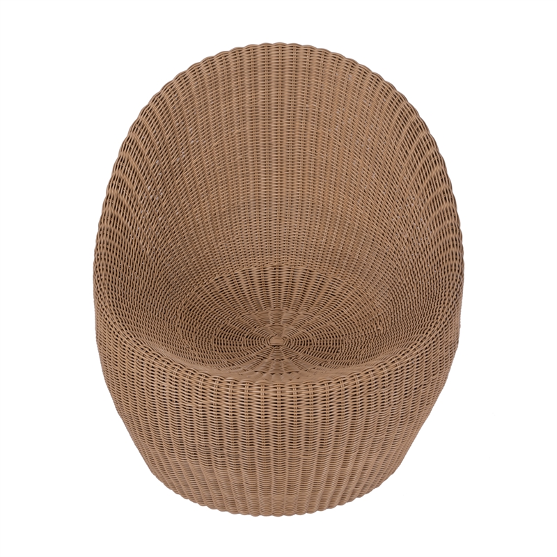 Beaumont Lane Coastal Rattan Outdoor Nest Chair in Natural Rattan