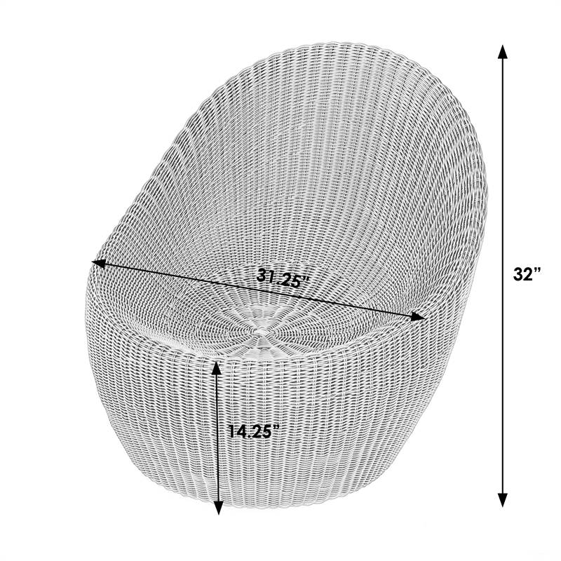 Beaumont Lane Coastal Rattan Outdoor Nest Chair in Natural Rattan