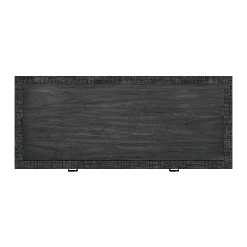 Beaumont Lane Traditional And Wood 2-Drawer Desk in Charcoal Raffia
