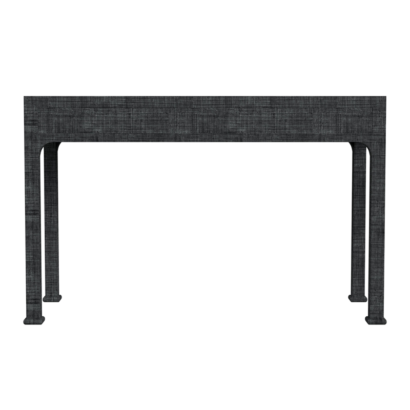 Beaumont Lane Traditional And Wood 2-Drawer Desk in Charcoal Raffia