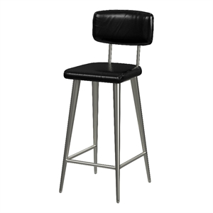 Beaumont Lane Modern Saddle Leather Rectangular 26&quot Counter Stool in Black