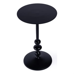 Beaumont Lane Transitional Outdoor Round Metal End Table In Matte Black