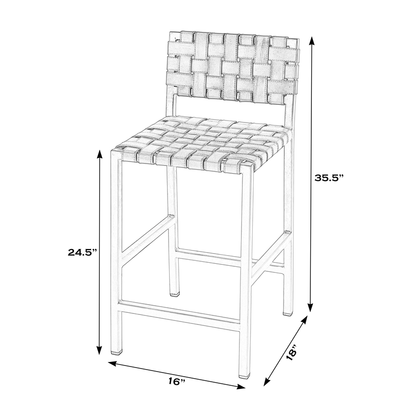 Beaumont Lane Modern Iron And Leather 24.5