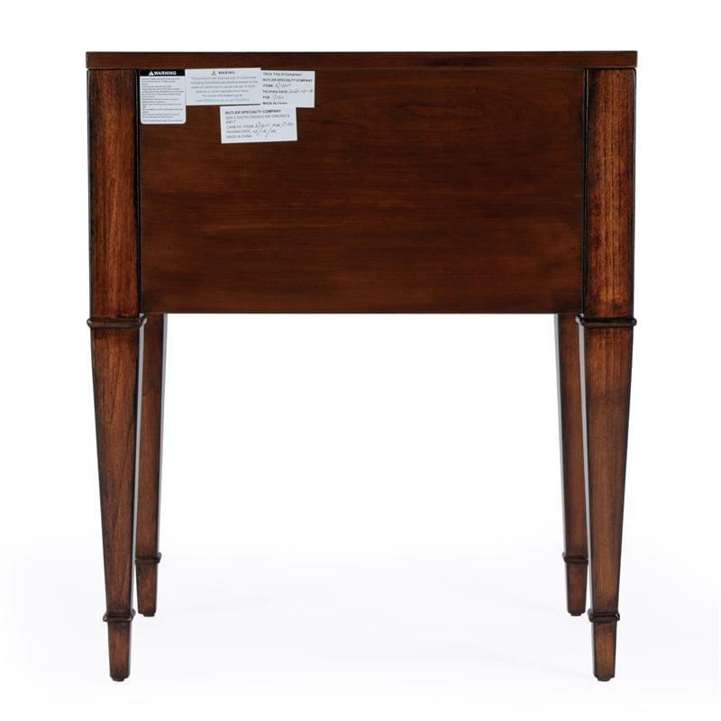 Beaumont Lane Contemporary 2 Drawer End Table in Antique Cherry