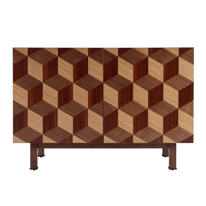 Beaumont Lane Mid-Century 2 Door Storage Cabinet in Heritage