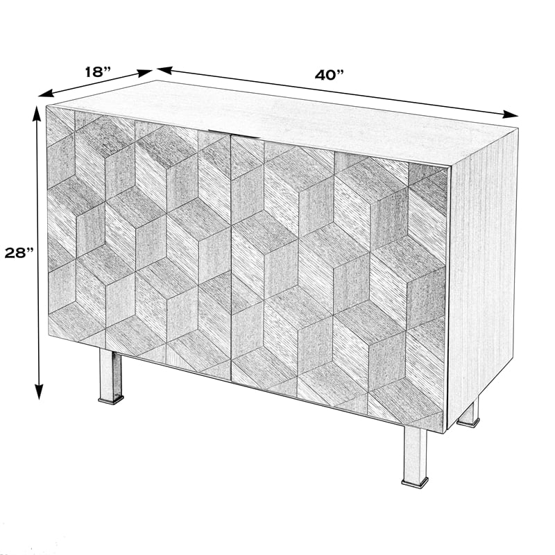 Beaumont Lane Mid-Century 2 Door Storage Cabinet in Heritage