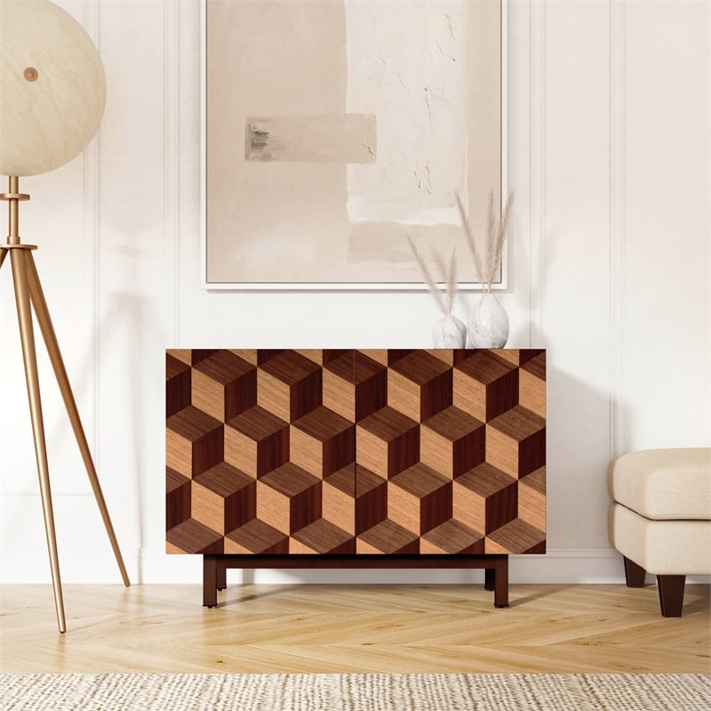 Beaumont Lane Mid-Century 2 Door Storage Cabinet in Heritage