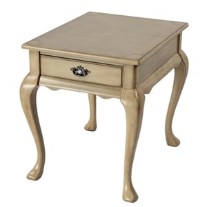 Beaumont Lane Traditional 1-Drawer End Table in Antique Beige