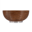 Beaumont Lane Contemporary Rattan Drum Coffee Table in Brown