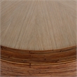 Beaumont Lane Contemporary Rattan Drum Coffee Table in Brown
