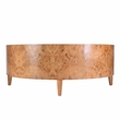 Beaumont Lane Mid-Century Round Burl Coffee Table in Traditional Brown Burl