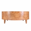 Beaumont Lane Mid-Century Round Burl Coffee Table in Traditional Brown Burl
