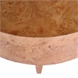Beaumont Lane Mid-Century Round Burl Coffee Table in Traditional Brown Burl
