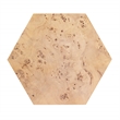 Beaumont Lane Modern Burl Wood Hexagon Side Table in Light Burl