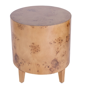 Beaumont Lane Modern Burl Wood End Table in Traditional Burl