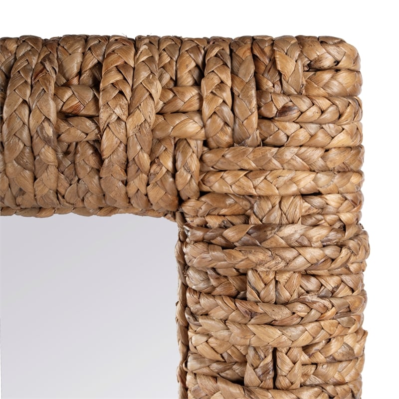 Beaumont Lane Coastal Woven Banana Leaf Wall Mirror in Brown