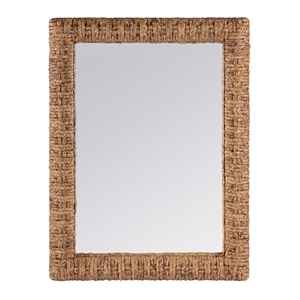 Beaumont Lane Coastal Woven Banana Leaf Wall Mirror in Brown