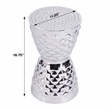 Beaumont Lane Contemporary Metal Drum End Table in Silver Finish