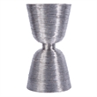 Beaumont Lane Contemporary Drum End Table in Polished Silver