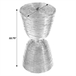 Beaumont Lane Contemporary Drum End Table in Polished Silver