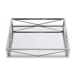 Beaumont Lane Modern Rectangle Serving Tray in Polished Silver