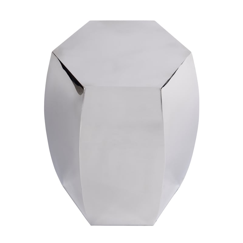 Beaumont Lane Contemporary Carter Side Table in Polished Silver
