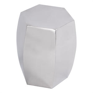 Beaumont Lane Contemporary Carter Side Table in Polished Silver