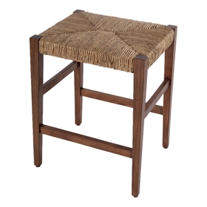 Beaumont Lane Transitional 24.5&quotH Woven Backless Counter Stool in Brown