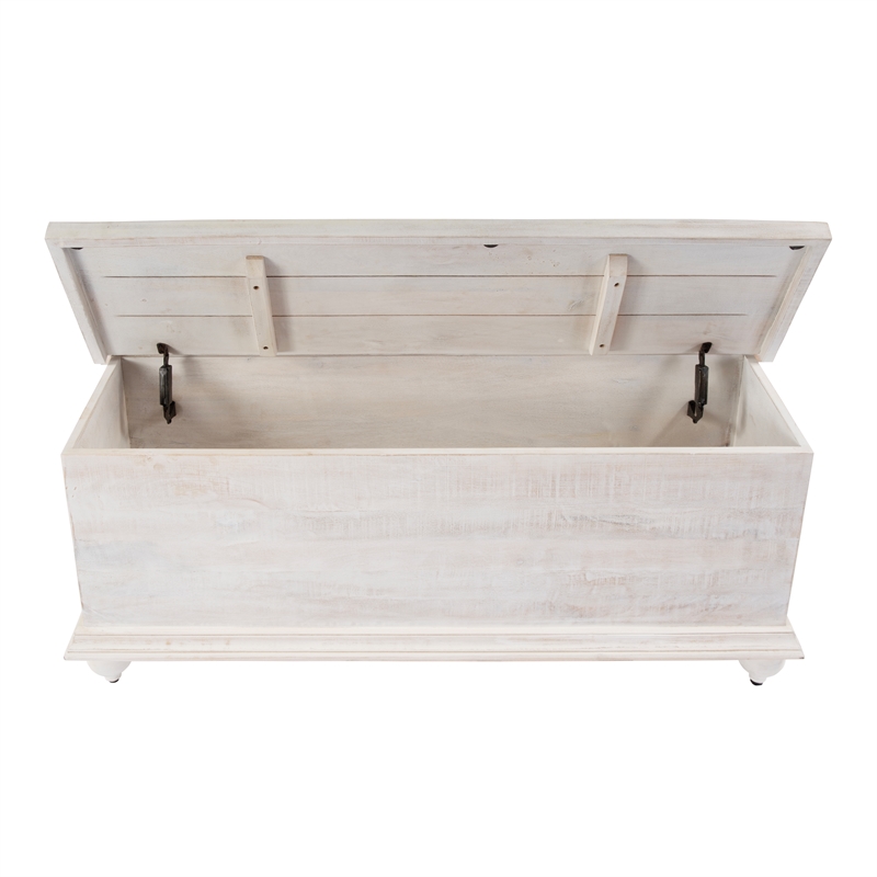 Beaumont Lane Farmhouse Wood 6 Drawer Trunk Coffee Table in White
