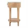 Beaumont Lane Mid-Century Marble and Wood 1 Drawer Nightstand in Natural