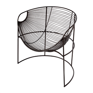 Beaumont Lane Modern Oval Iron Metal Basket Accent Chair in Black
