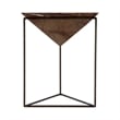 Beaumont Lane Modern Triangular Marble and Iron Side Table in Brown