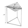 Beaumont Lane Modern Triangular Marble and Iron Side Table in Brown